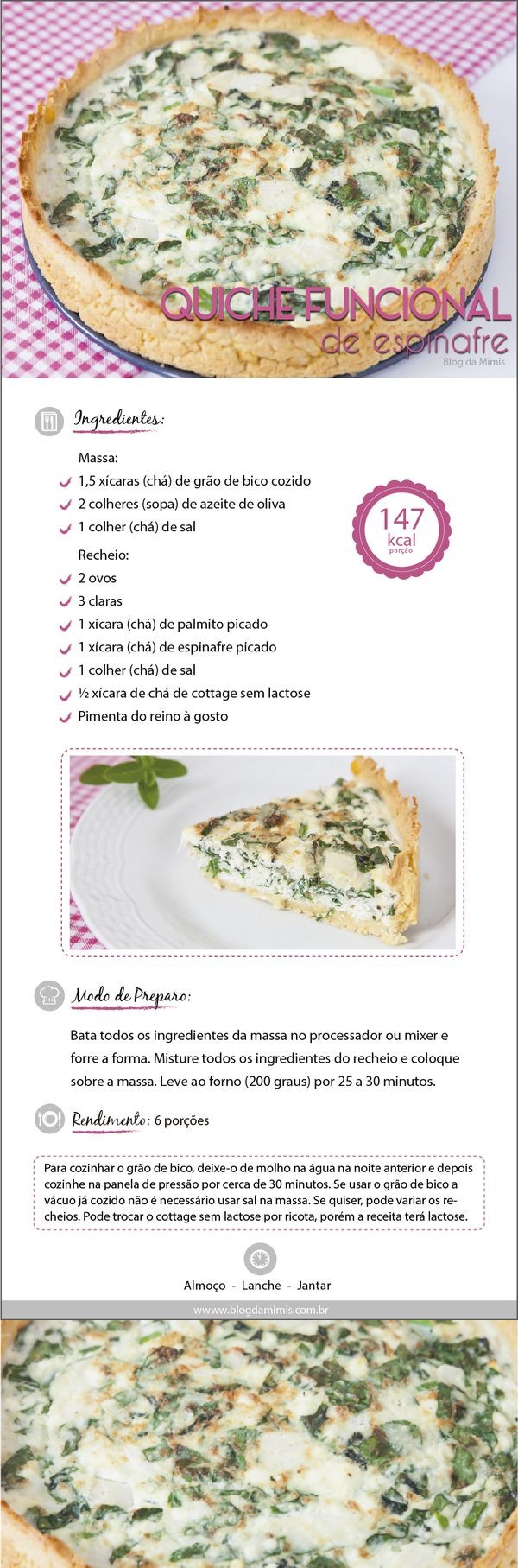 Quiche funcional de espinafre