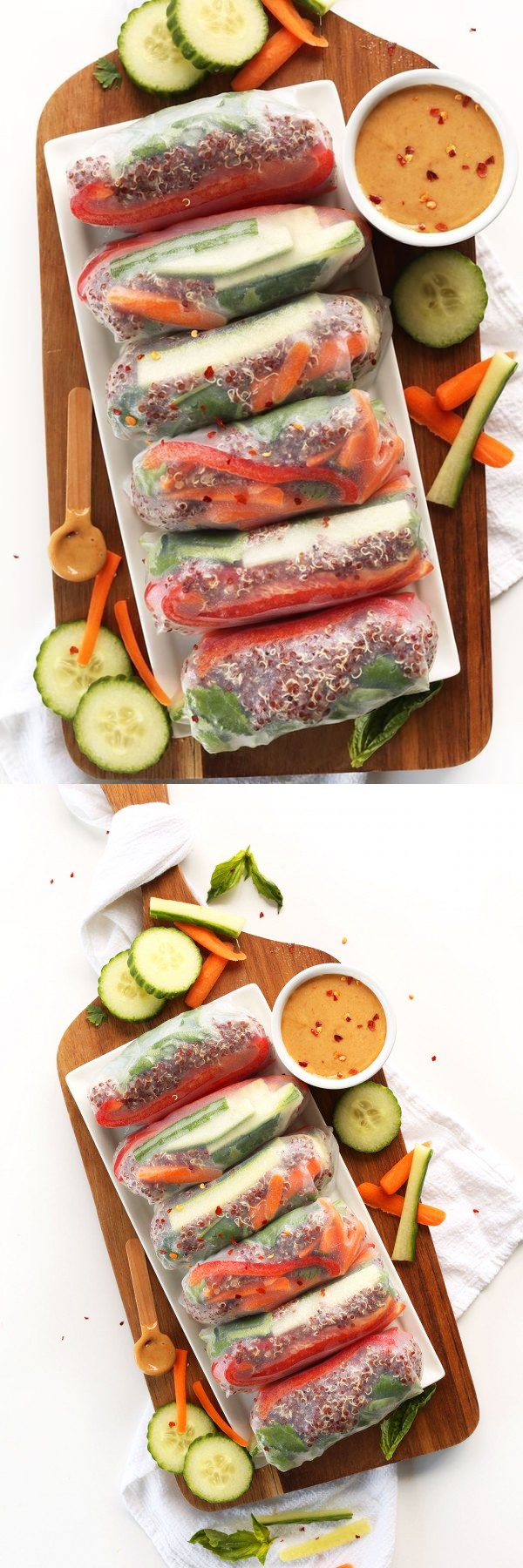 Quinoa Spring Rolls with Cashew Dipping Sauce