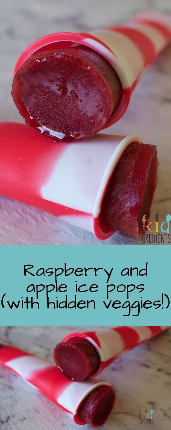 Raspberry and apple ice pops (with hidden veggies!