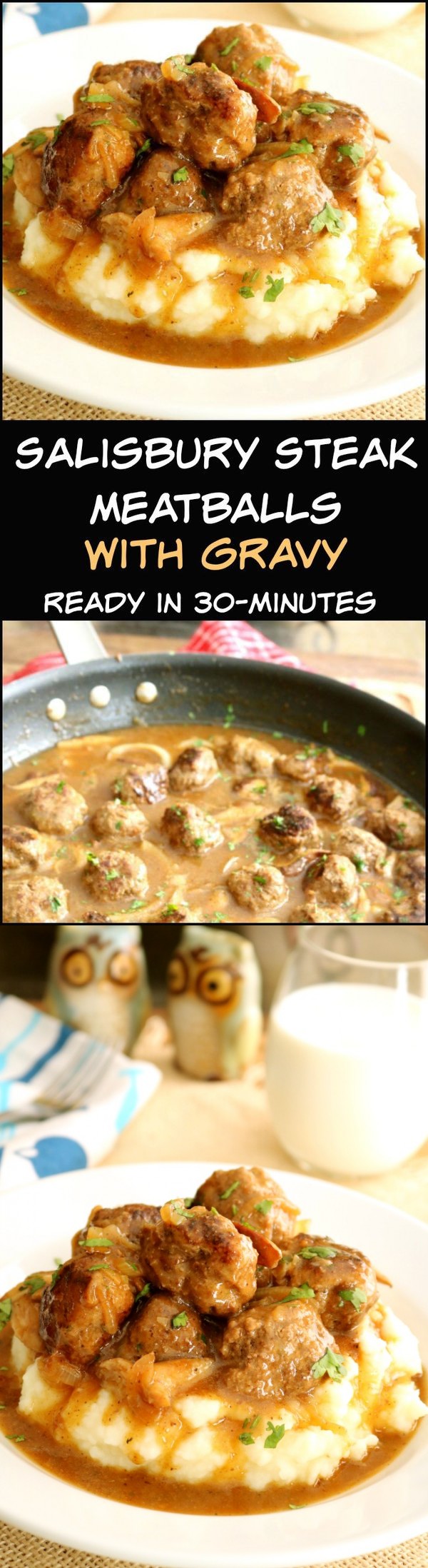 Salisbury Steak Meatballs with Mushroom Gravy