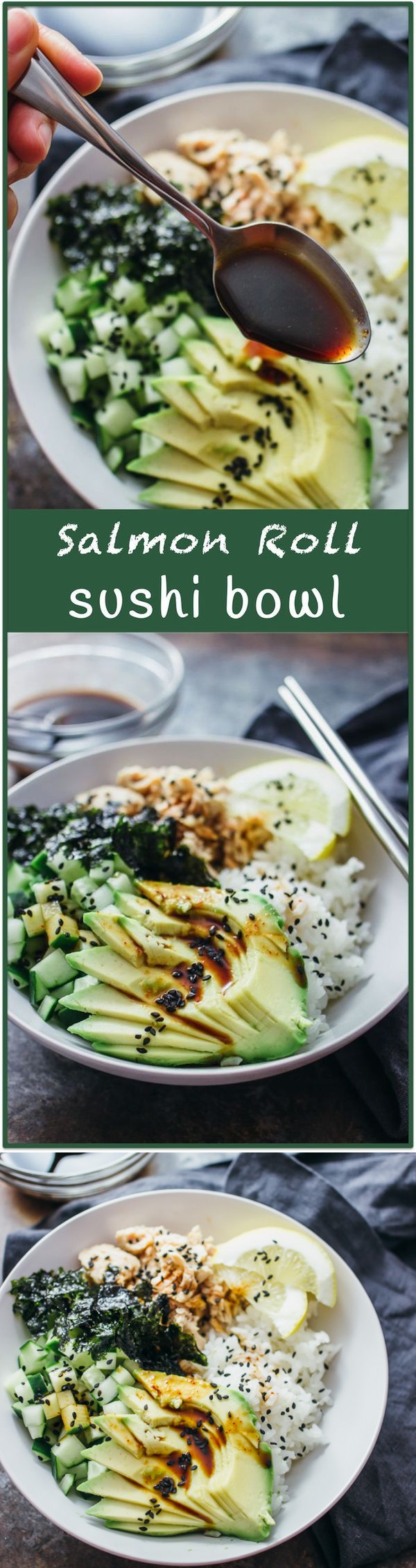 Salmon roll sushi bowl