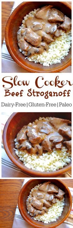 Slow Cooker Beef Stroganoff (Paleo, Dairy-Free, Whole 30