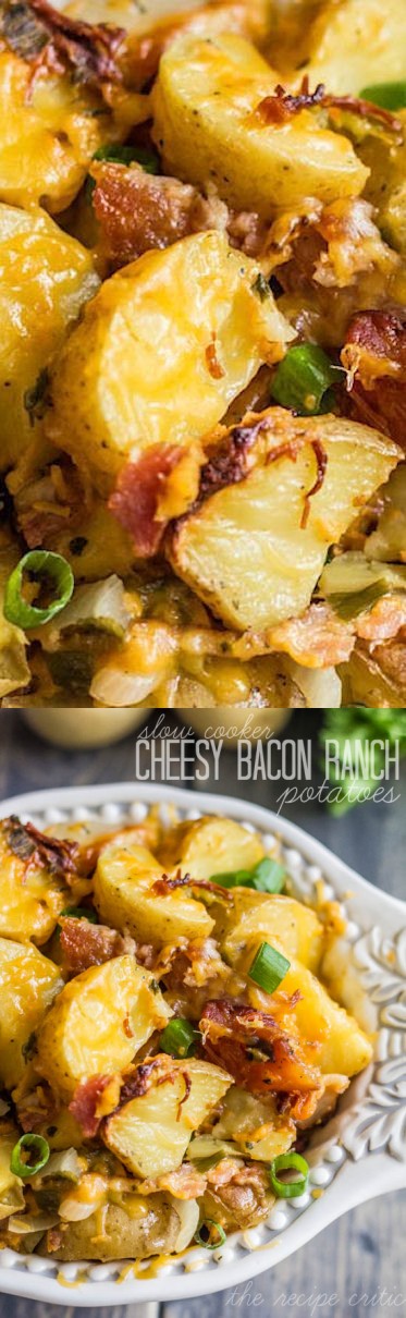 Slow Cooker Cheesy Bacon Ranch Potatoes