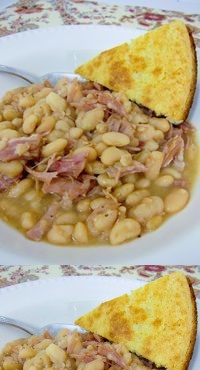 Slow Cooker Ham & White Beans