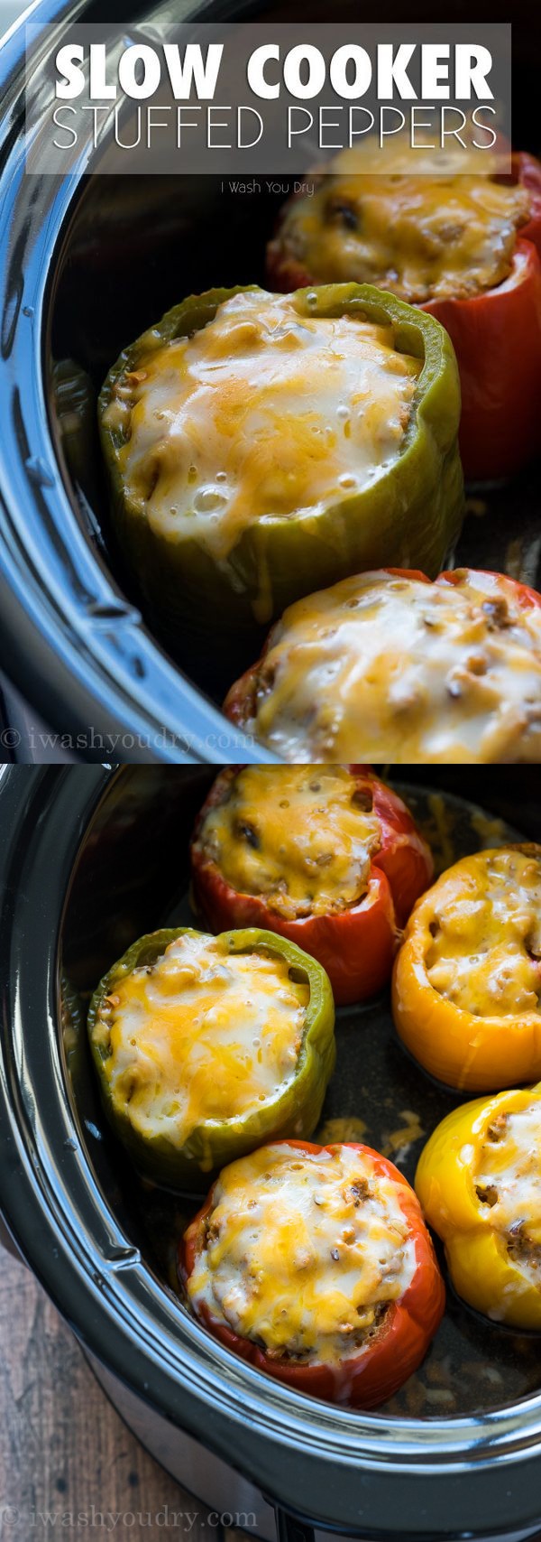 Slow Cooker Steakhouse Stuffed Peppers