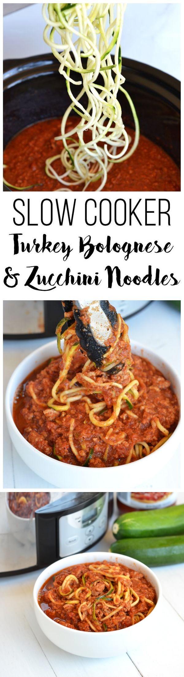 Slow Cooker Turkey Bolognese & Zucchini Noodles