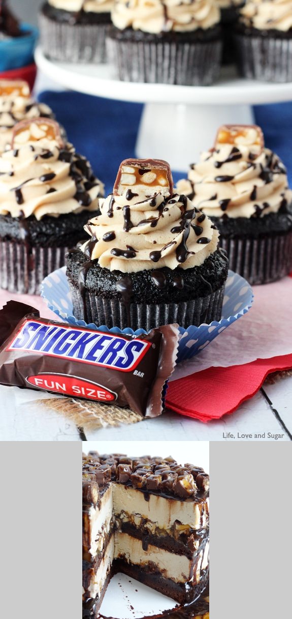 Snickers Peanut Butter Brownie Ice Cream Cake