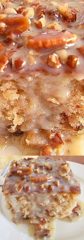 Southern Pecan Praline Cake with Butter Sauce