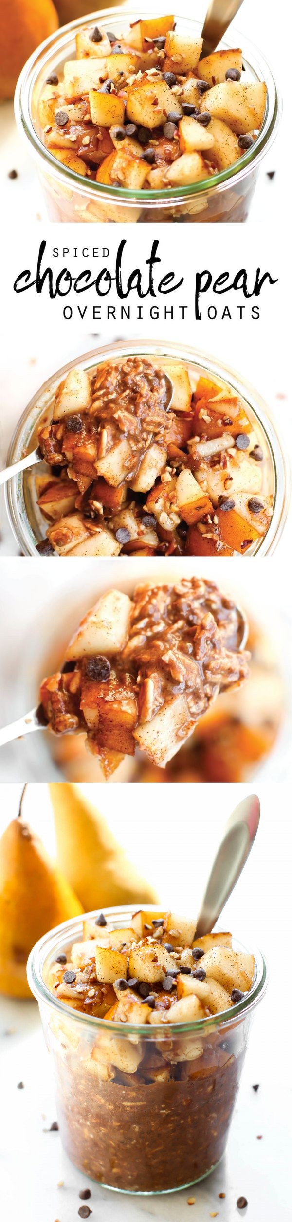 Spiced Chocolate Pear Overnight Oats