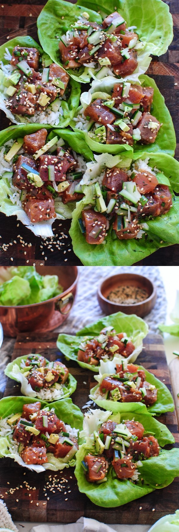 Spicy Tuna Poke Lettuce Wraps