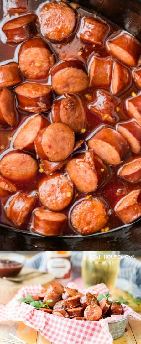 Sweet and Spicy Slow Cooker Kielbasa Bites