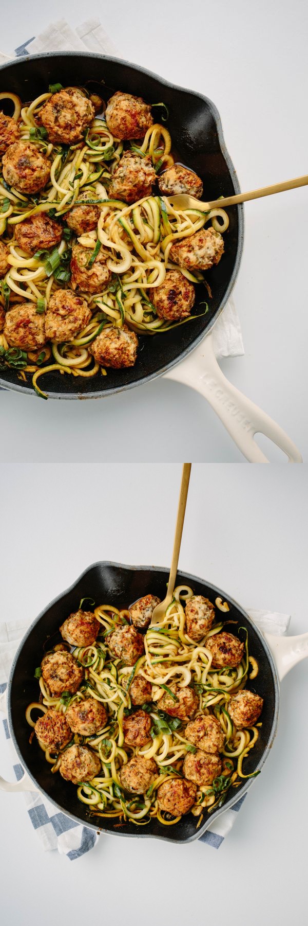 Thai Chicken Meatballs with Zucchini Noodles