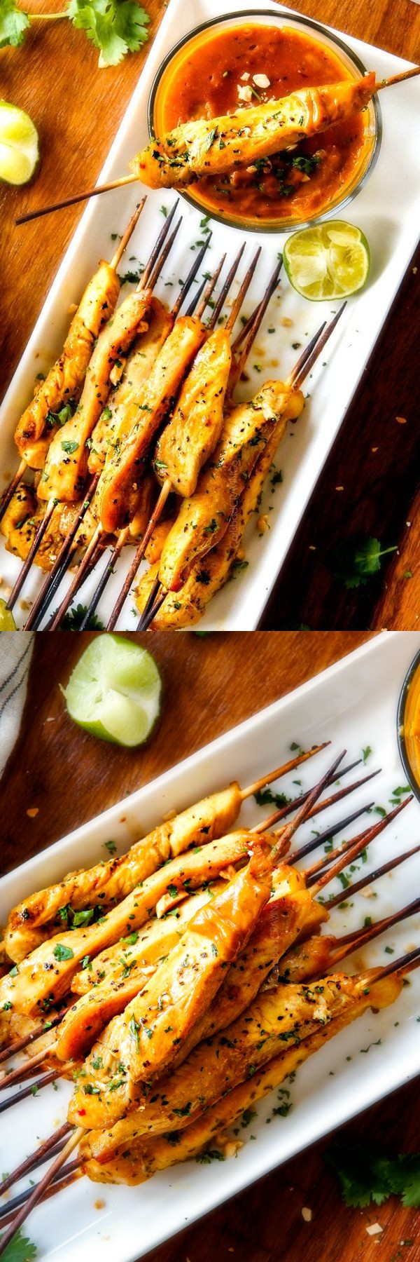 Thai Chicken Satay with Peanut Sauce (baked or grilled!