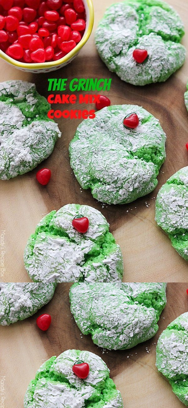 The Grinch Cake Mix Cookies