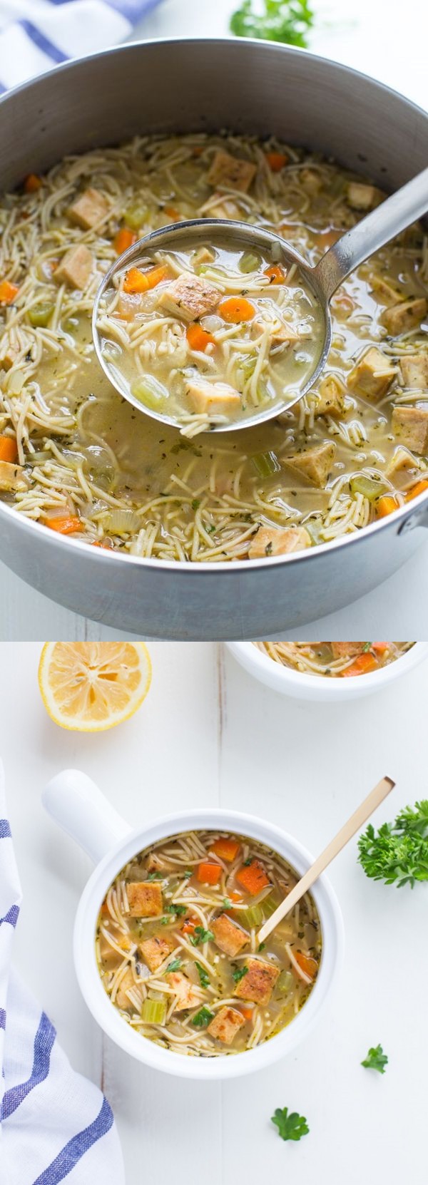 Tofu ‘Chicken’ Noodle Soup