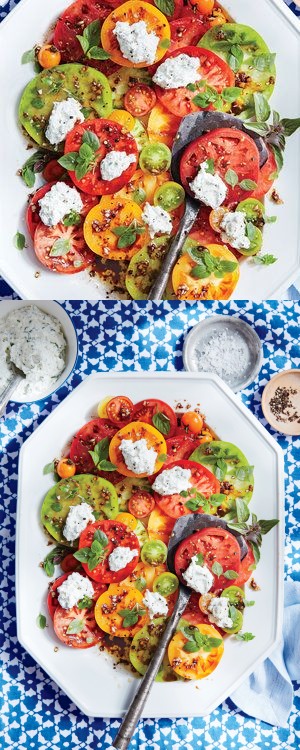 Tomato Salad with Herbed Ricotta and Balsamic Vinaigrette