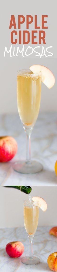 Two Ingredient Apple Cider Mimosas