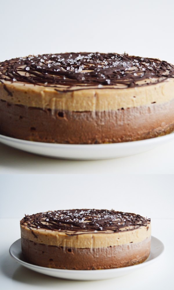 Vegan Chocolate Salted Caramel Cheesecake