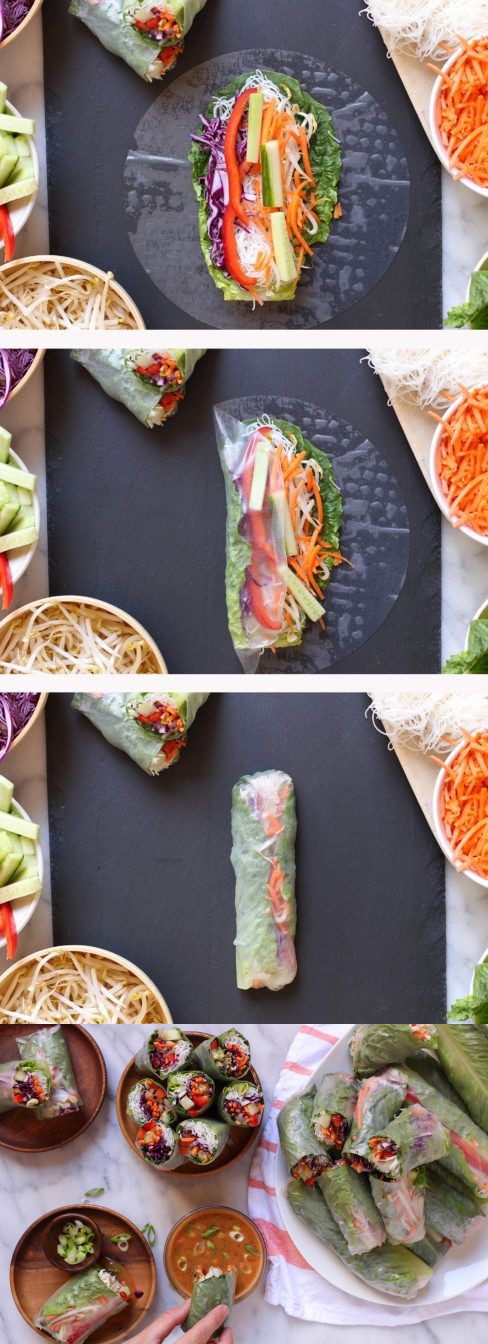 Veggie Spring Rolls with Spicy Peanut Dipping Sauce