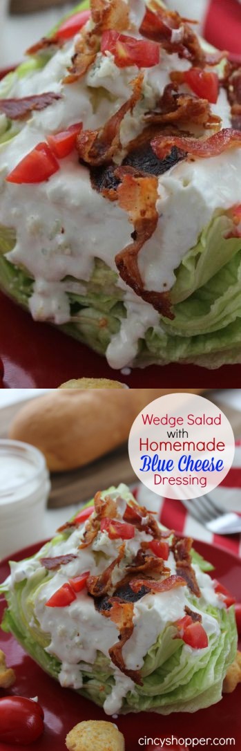 Wedge Salad with Homemade Blue Cheese Dressing