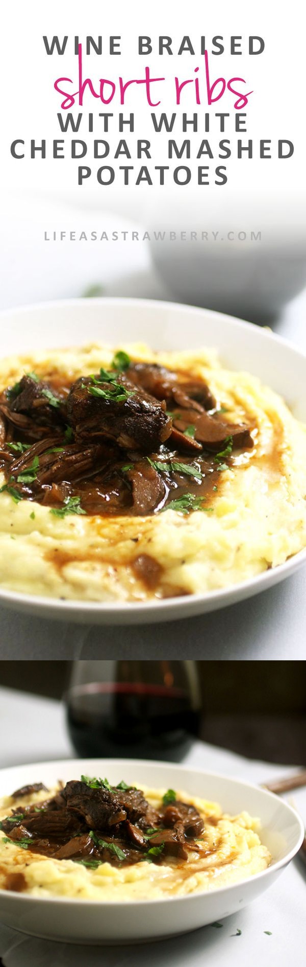 Wine Braised Short Ribs with White Cheddar Mashed Potatoes