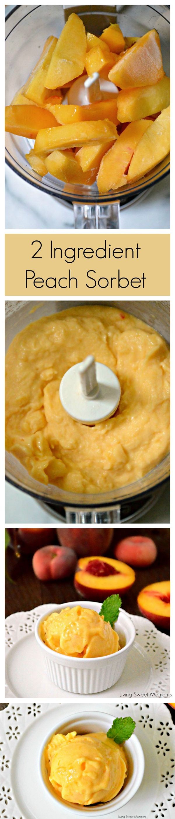 2 Ingredient Peach Sorbet