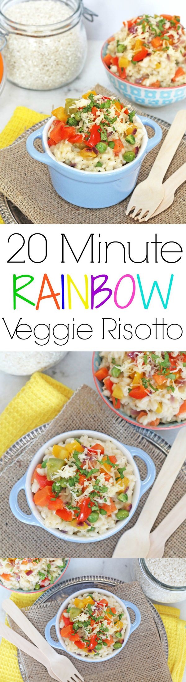 20 Minute Rainbow Veggie Risotto