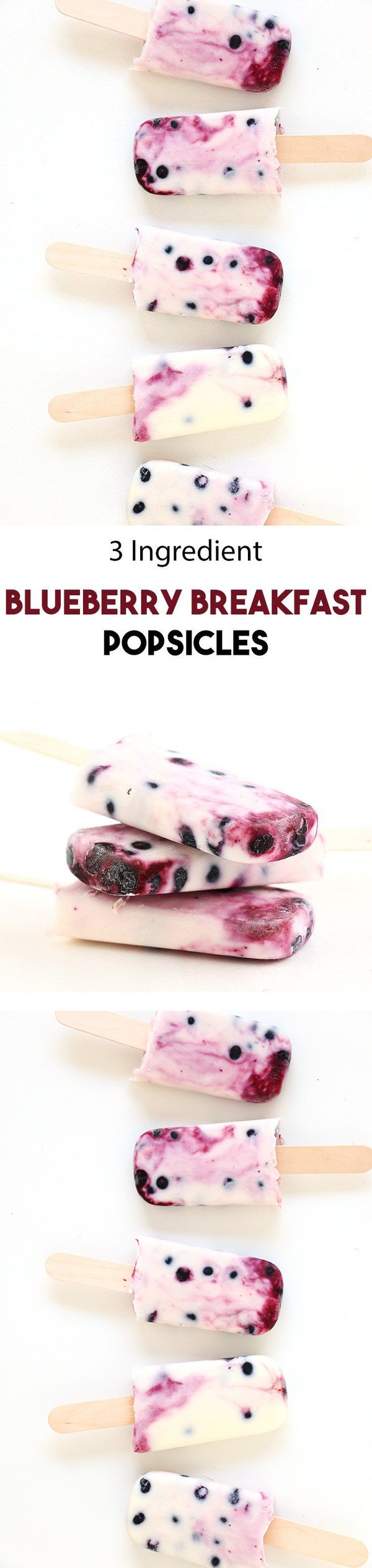 3 Ingredient Blueberry Breakfast Popsicles