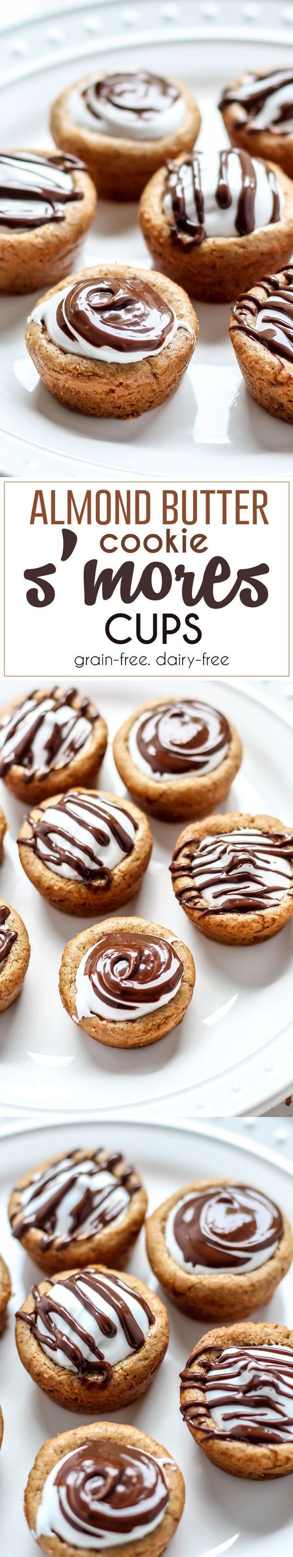 Almond Butter Cookie S'mores Cups [ grain-free ]