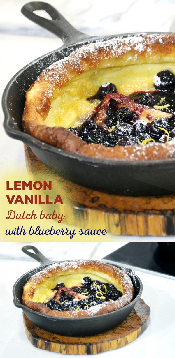 Al's Lemon Vanilla Dutch Baby with Blueberry Sauce
