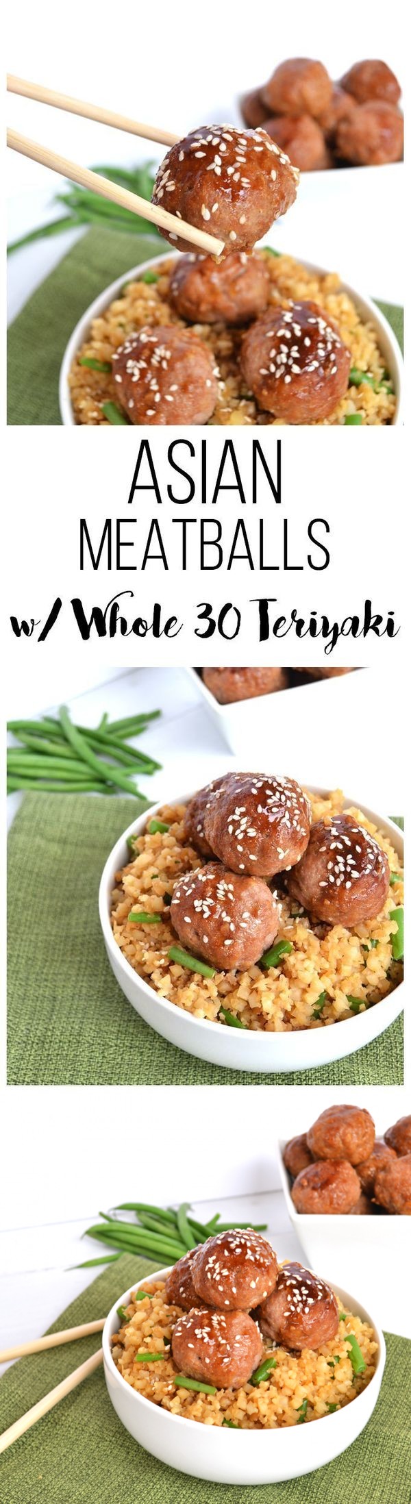 Asian Turkey Meatballs w/ Whole 30 Teriyaki