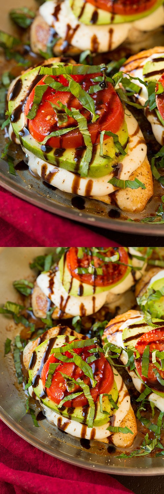 Avocado Caprese Skillet Chicken