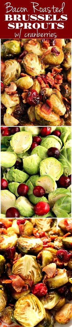 Bacon Roasted Brussels Sprouts with Cranberries