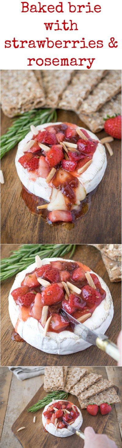Baked brie with strawberries and rosemary