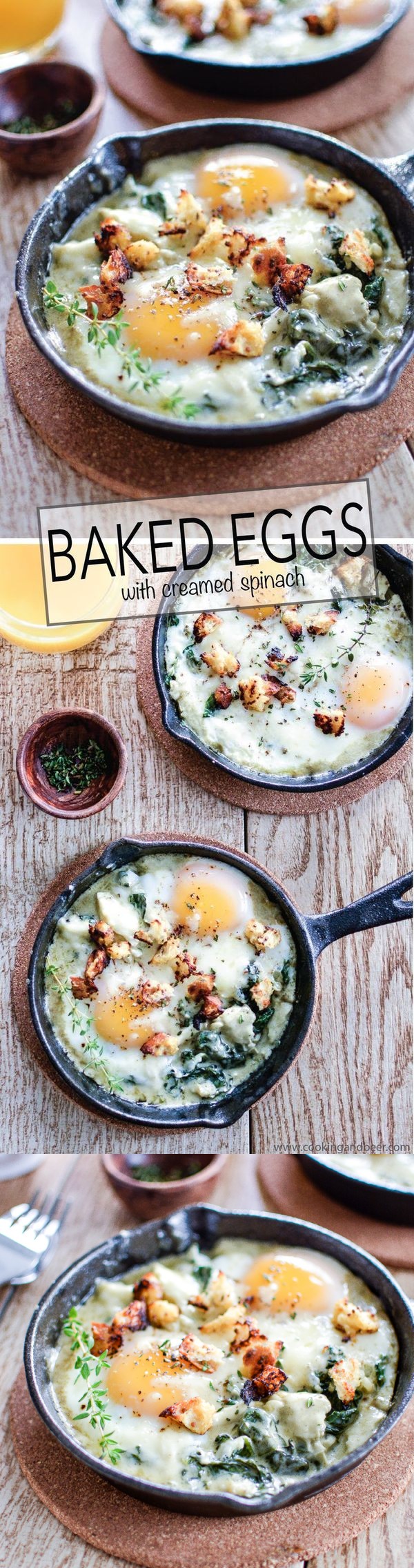 Baked Eggs with Creamed Spinach