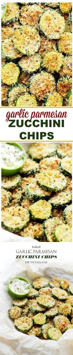 Baked Garlic Parmesan Zucchini Chips