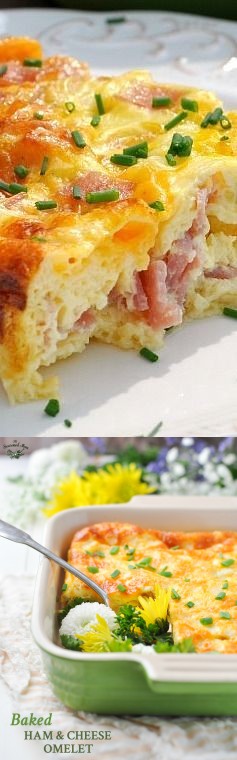 Baked Ham and Cheese Omelet