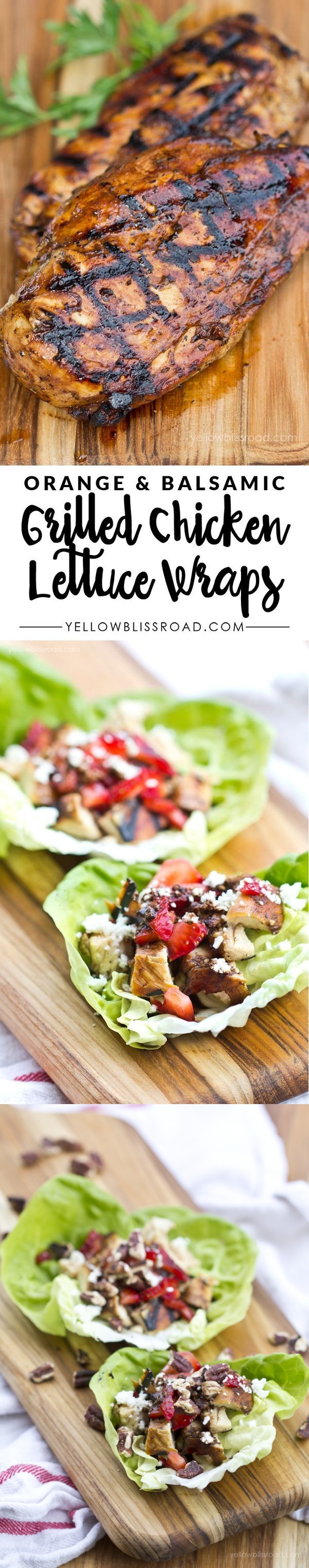 Balsamic Chicken Lettuce Wraps