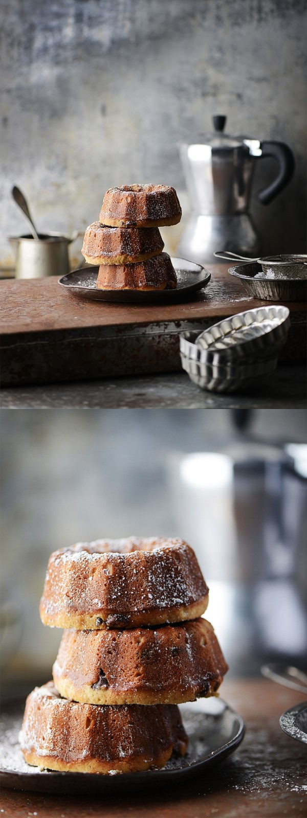 Banana Chocolate Chip Mini Bundt Cakes