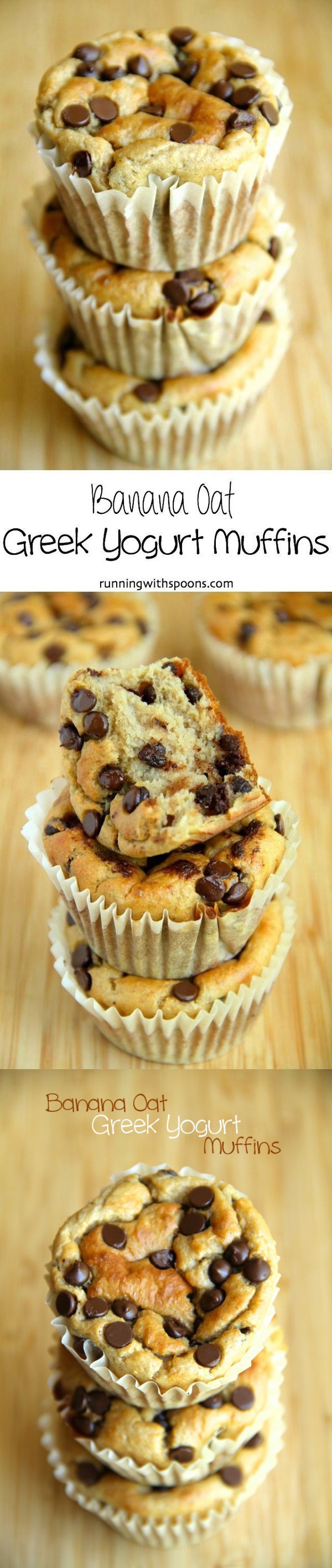 Banana Oat Greek Yogurt Muffins