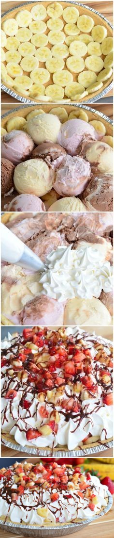 Banana Split Ice Cream Pie