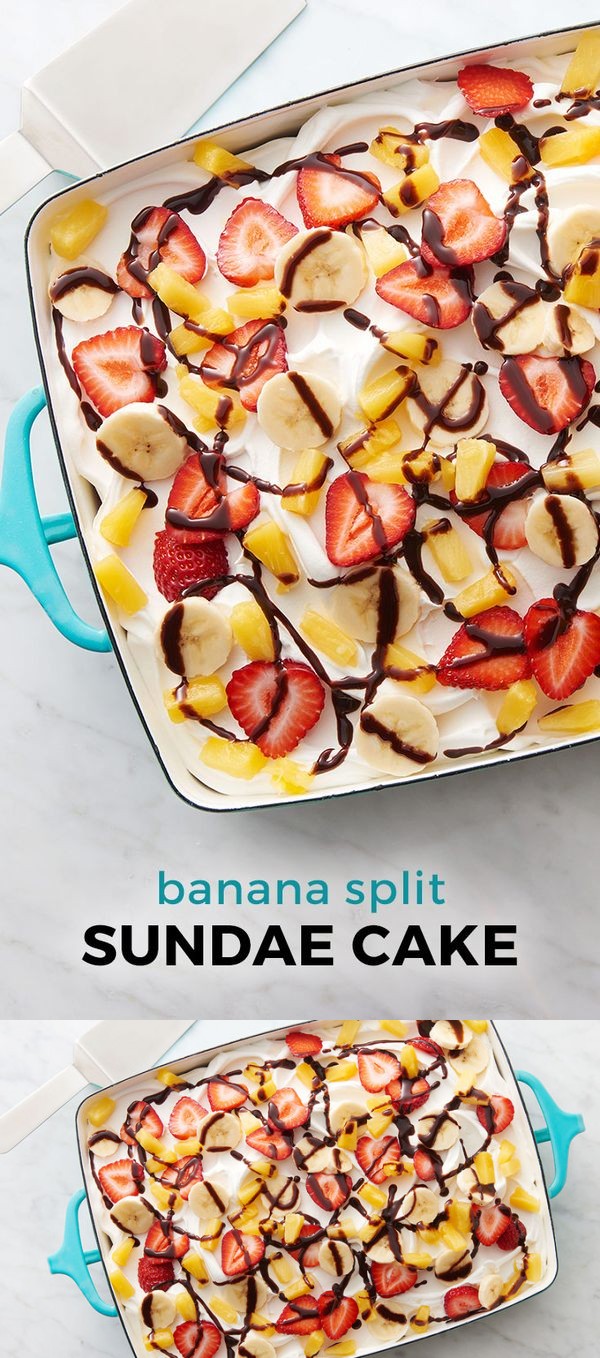 Banana Split Sundae Cake