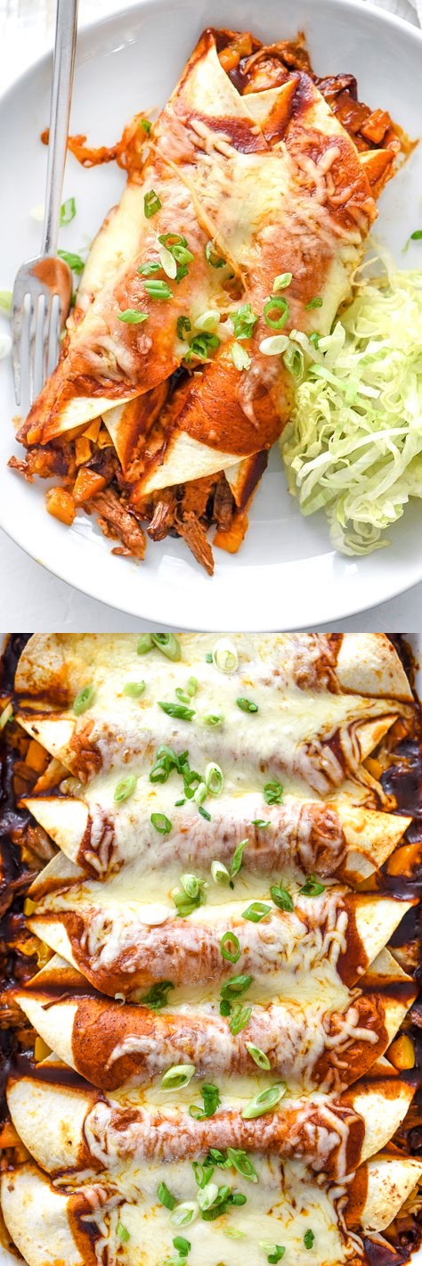 Beef and Butternut Squash Enchiladas