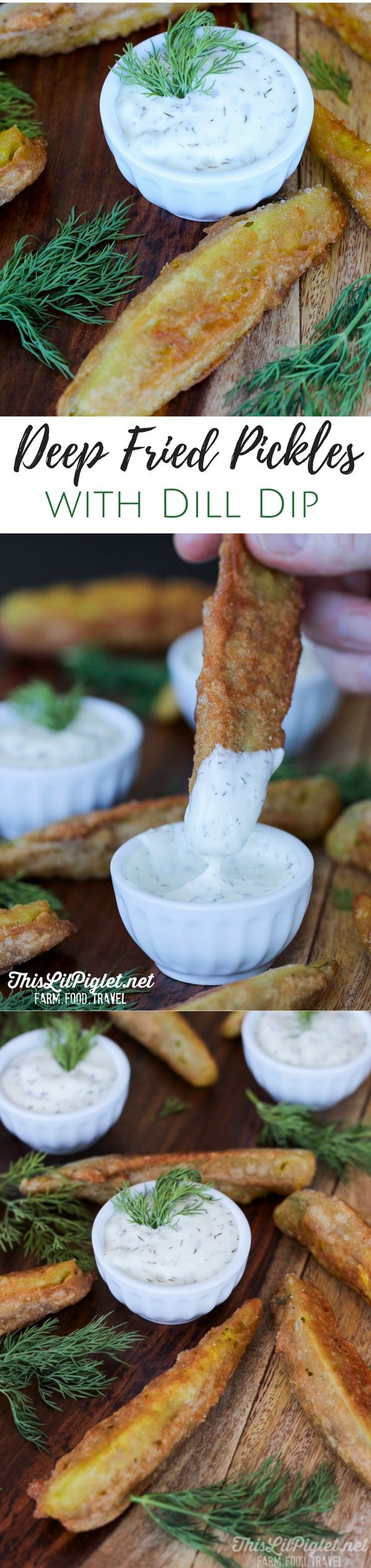 Beer Batter Deep Fried Pickles with Dill Dip