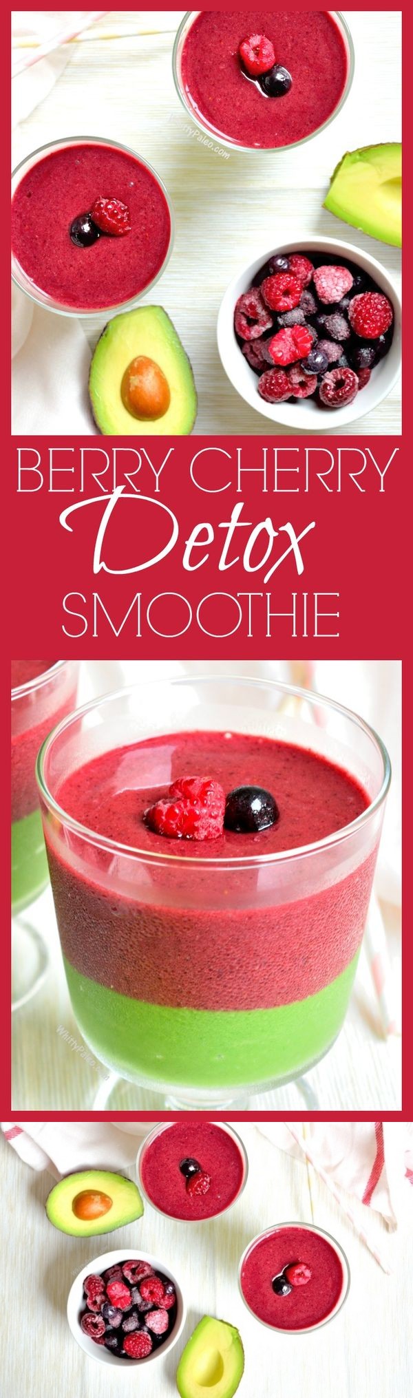 Berry-Cherry Green Detox Smoothie