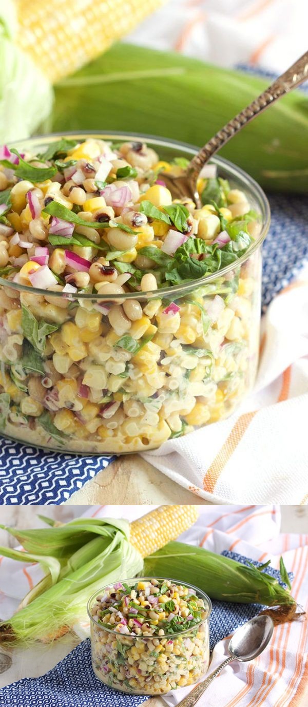 Black-Eyed Pea and Corn Salad with Spinach