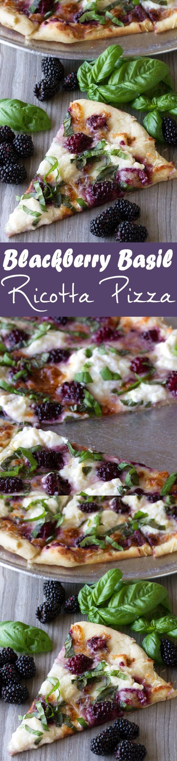 Blackberry, Basil, and Ricotta Pizza