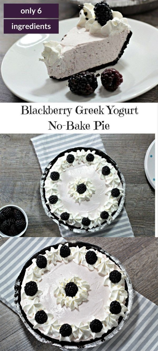 Blackberry Yogurt No Bake Pie