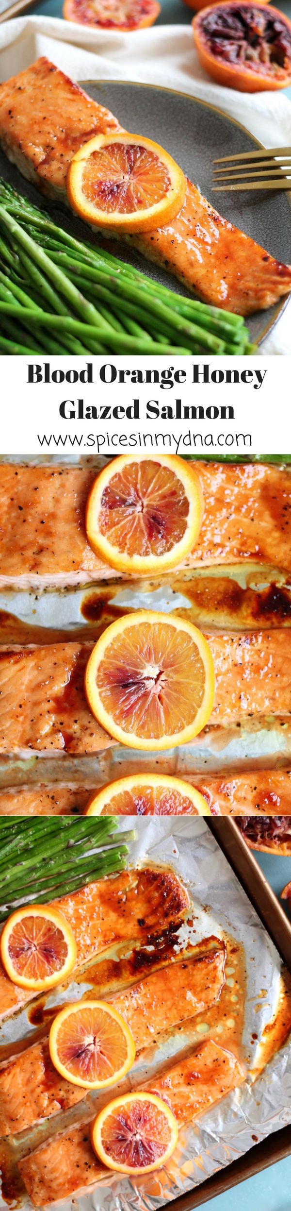 Blood Orange Honey Glazed Salmon