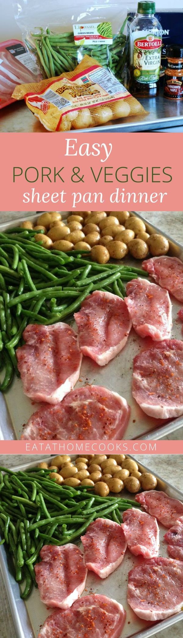 Boneless Pork Chops and Veggies Sheet Pan Dinner